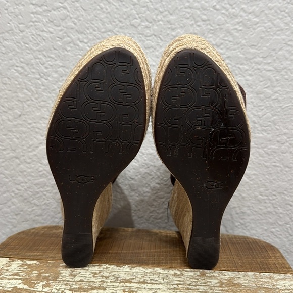 UGG Brown Suede Espadrille Sandals Size 6 - Picture 7 of 7